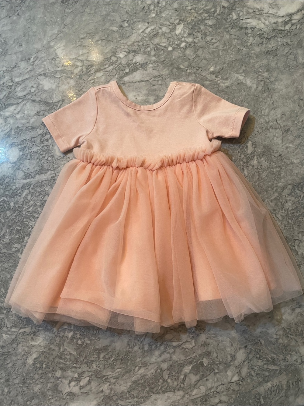 Quince Baby Peach Short-Sleeve Tulle Party Dress